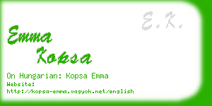 emma kopsa business card